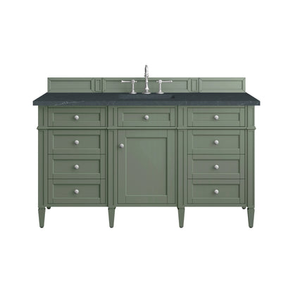 Brittany 60" Single Vanity, Smokey Celadon w/ 3 CM Charcoal Soapstone Top