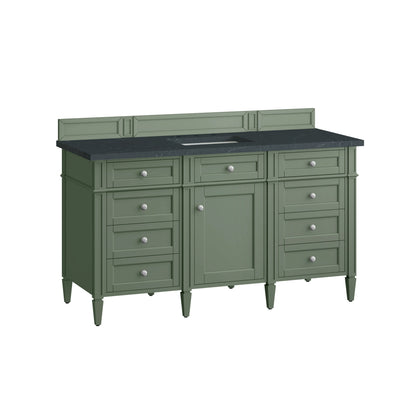 Brittany 60" Single Vanity, Smokey Celadon w/ 3 CM Charcoal Soapstone Top, view 7