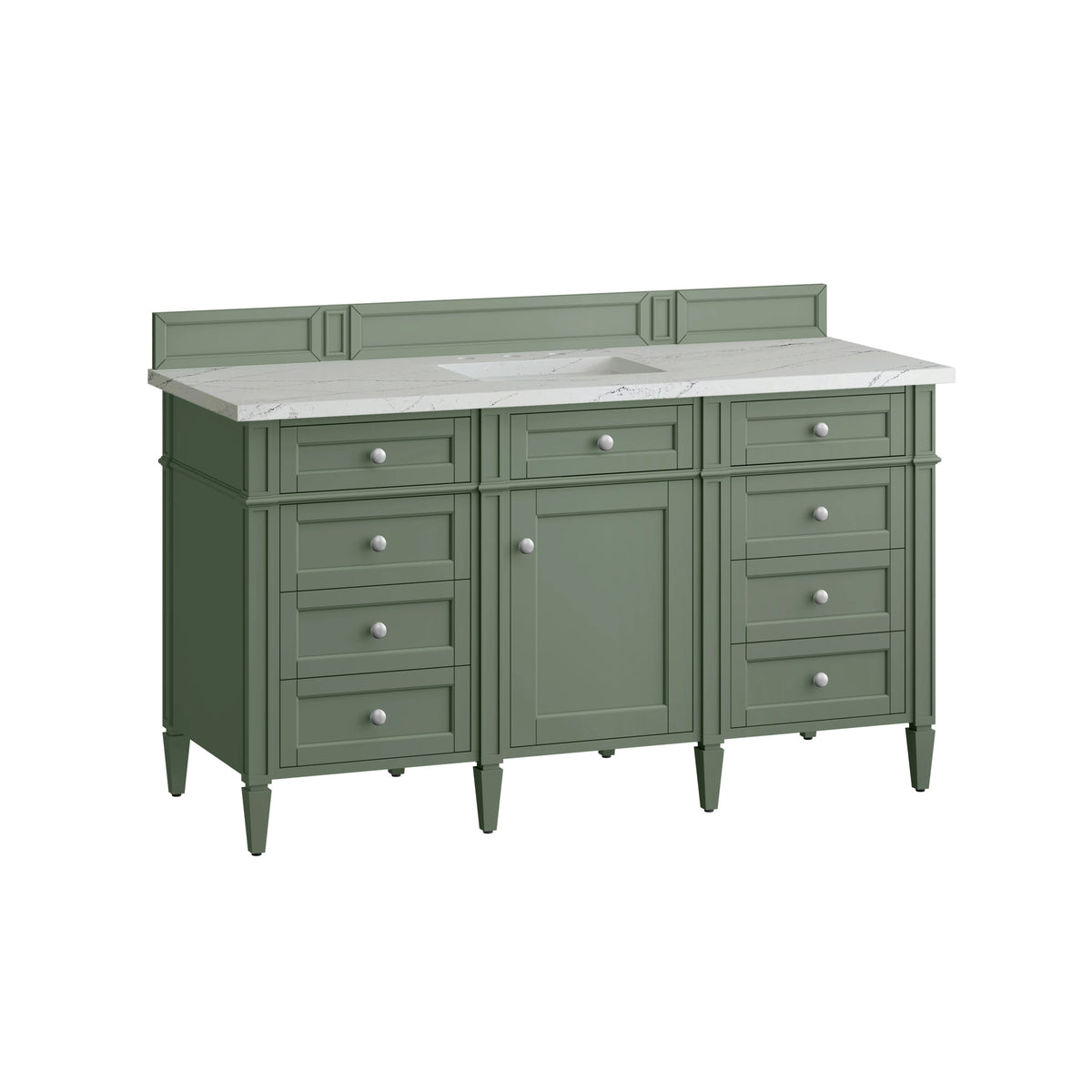 Brittany 60" Single Vanity, Smokey Celadon w/ 3 CM Ethereal Noctis Top, view 7