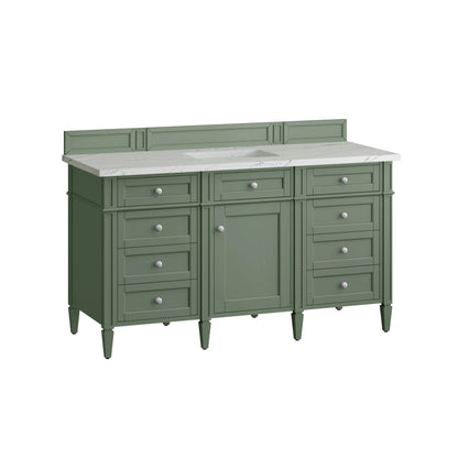 Brittany 60" Single Vanity, Smokey Celadon w/ 3 CM Ethereal Noctis Top, view 7