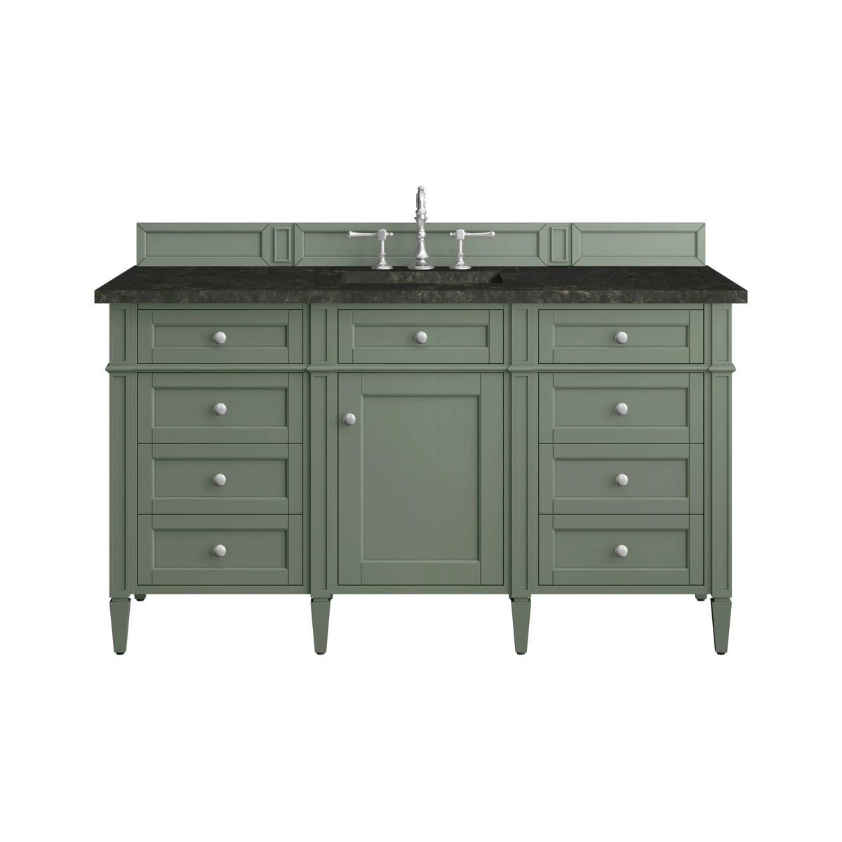 Brittany 60" Single Vanity, Smokey Celadon, w/ 3 CM Phantome Eclos Top