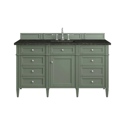 Brittany 60" Single Vanity, Smokey Celadon, w/ 3 CM Phantome Eclos Top