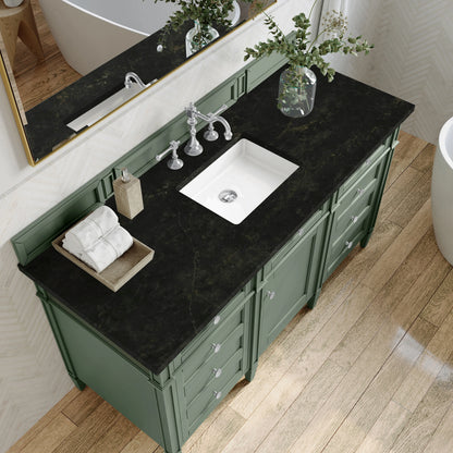 Brittany 60" Single Vanity, Smokey Celadon, w/ 3 CM Phantome Eclos Top, view 6