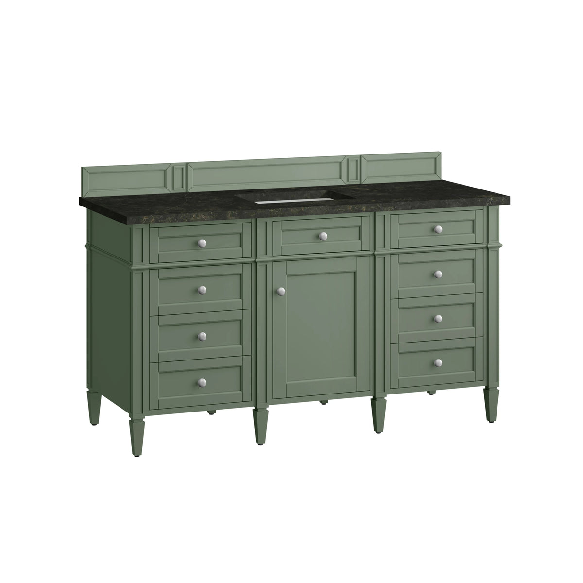 Brittany 60" Single Vanity, Smokey Celadon, w/ 3 CM Phantome Eclos Top, view 7