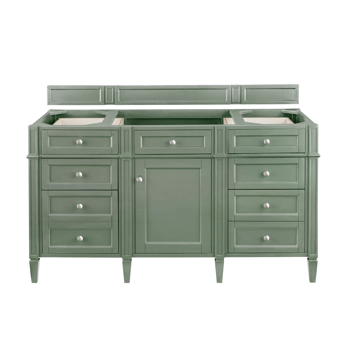 Brittany 60" Single Vanity, Smokey Celadon w/ 3 CM Victorian Silver Top, view 2