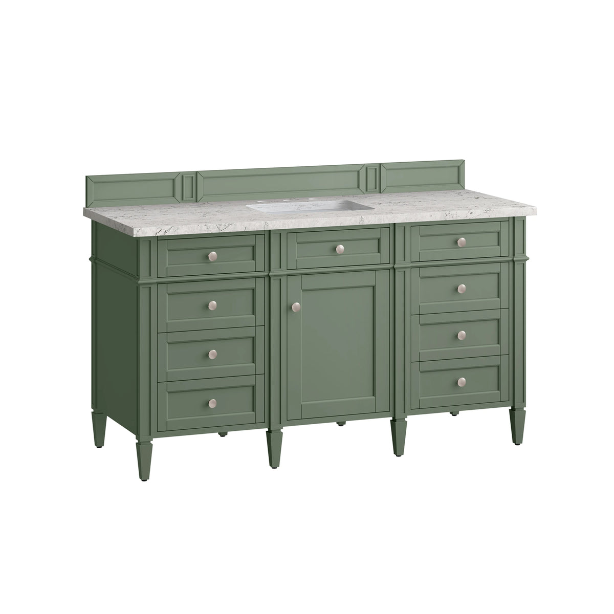 Brittany 60" Single Vanity, Smokey Celadon w/ 3 CM Eternal Jasmine Pearl Top w/FreePower Wireless Charger, view 11
