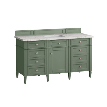 Brittany 60" Single Vanity, Smokey Celadon w/ 3 CM Eternal Jasmine Pearl Top w/FreePower Wireless Charger, view 11