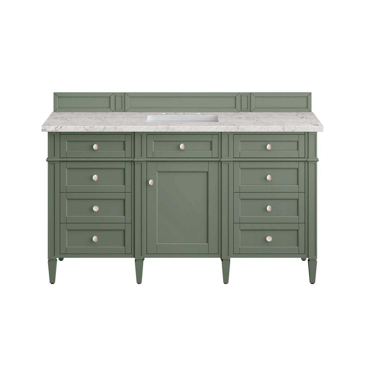 Brittany 60" Single Vanity, Smokey Celadon w/ 3 CM Eternal Jasmine Pearl Top w/FreePower Wireless Charger, view 2