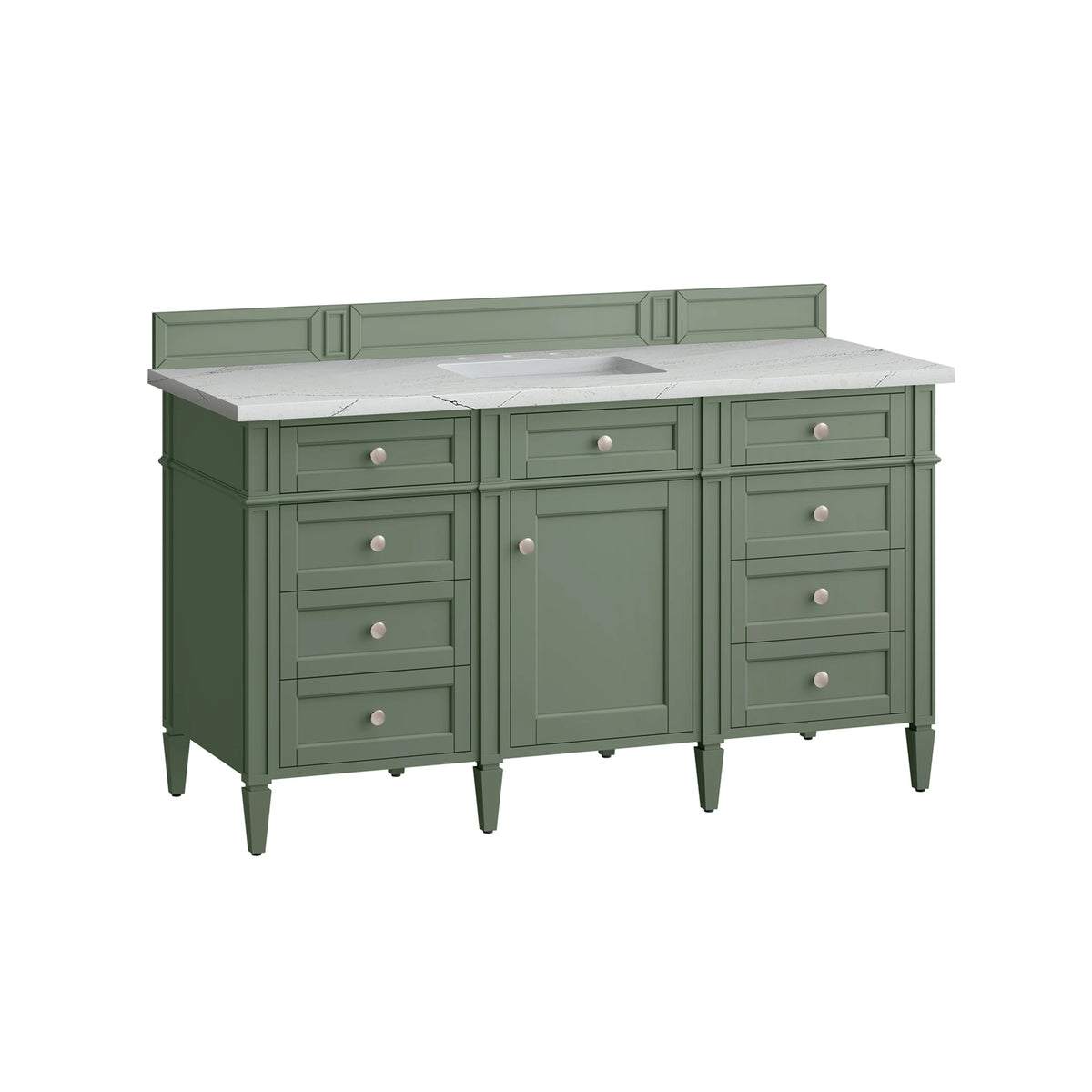 Brittany 60" Single Vanity, Smokey Celadon w/ 3 CM Ethereal Noctis Top w/FreePower Wireless Charger, view 11