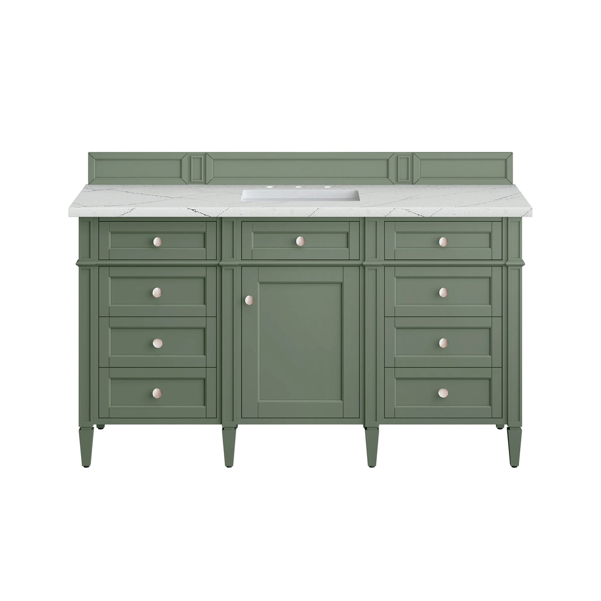 Brittany 60" Single Vanity, Smokey Celadon w/ 3 CM Ethereal Noctis Top w/FreePower Wireless Charger, view 2