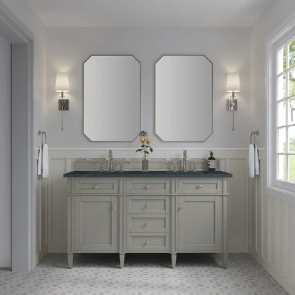 Brittany 60" Double Vanity, Urban Gray w/ 3 CM Charcoal Soapstone Silestone Top, view 3