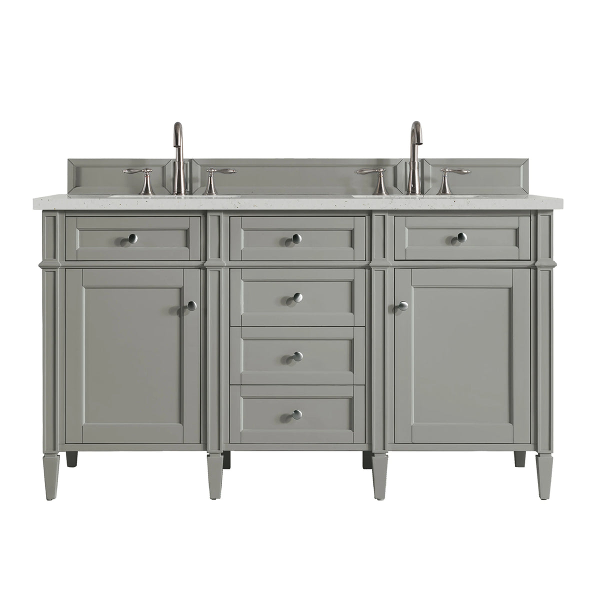 Brittany 60" Double Vanity, Urban Gray w/ 3 CM Lime Delight Silestone Top