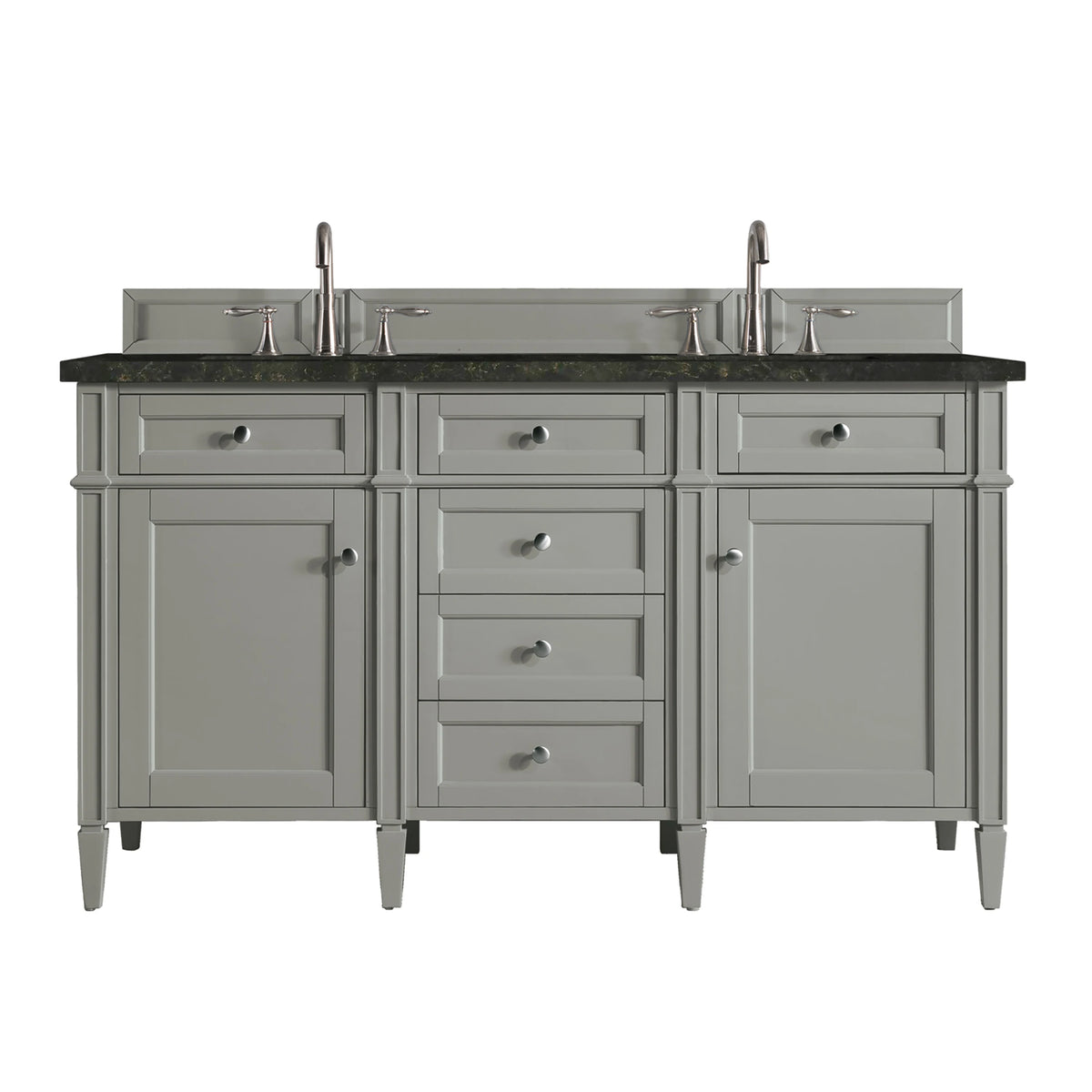 Brittany 60" Double Vanity, Urban Gray, w/ 3 CM Phantome Eclos Top