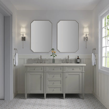 Brittany 60" Double Vanity, Urban Gray, w/ 3 CM Siberian Silestone Top, view 3
