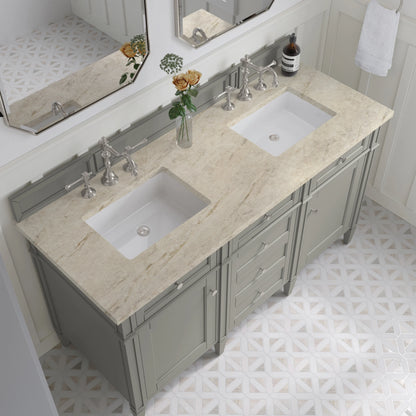 Brittany 60" Double Vanity, Urban Gray, w/ 3 CM Tajnar Eclos Top, view 6