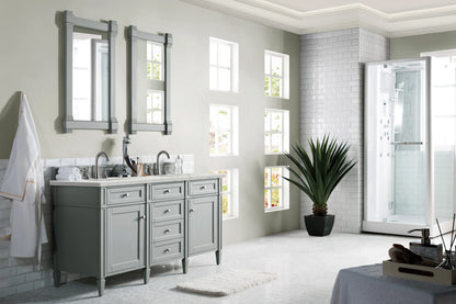 Brittany 60" Double Vanity, Urban Gray w/ 3 CM Eternal Jasmine Pearl Silestone Top w/FreePower Wireless Charger, view 7