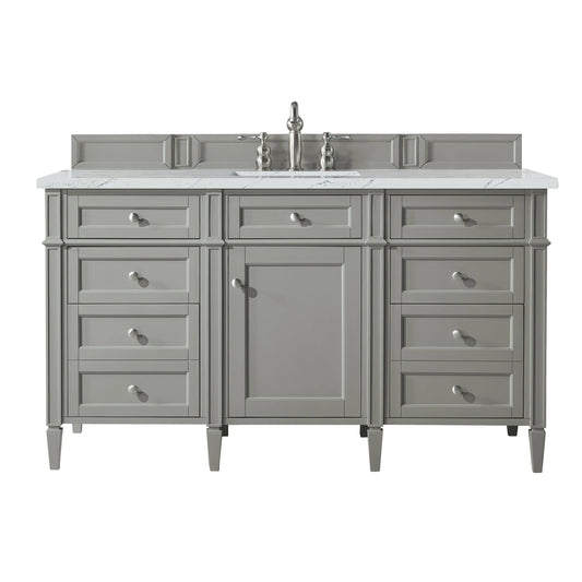 Brittany 60" Single Vanity, Urban Gray w/ 3 CM Ethereal Noctis Silestone Top