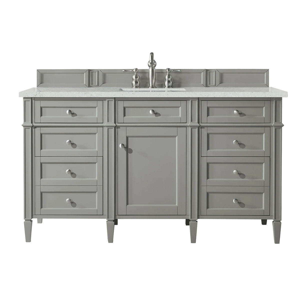 Brittany 60" Single Vanity, Urban Gray w/ 3 CM Lime Delight Silestone Top