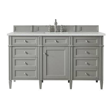 Brittany 60" Single Vanity, Urban Gray w/ 3 CM Lime Delight Silestone Top