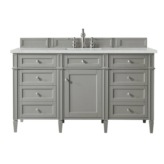 Brittany 60" Single Vanity, Urban Gray w/ 3 CM Lime Delight Silestone Top