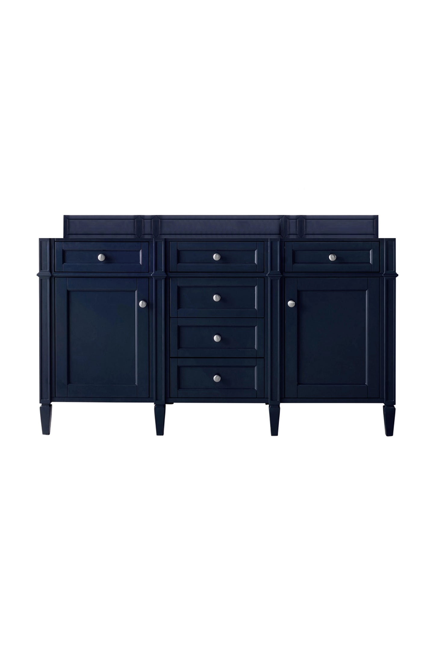 Brittany 60" Double Vanity, Victory Blue w/ 3 CM Eternal Jasmine Pearl Silestone Top, view 2