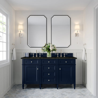 Brittany 60" Double Vanity, Victory Blue, w/ 3 CM Phantome Eclos Top, view 3