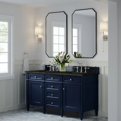 Brittany 60" Double Vanity, Victory Blue, w/ 3 CM Phantome Eclos Top, view 4