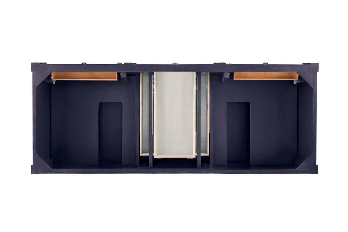Brittany 60" Double Vanity, Victory Blue, w/ 3 CM Siberian Silestone Top, view 5