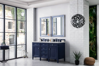 Brittany 60" Double Vanity, Victory Blue w/ 3 CM Eternal Jasmine Pearl Silestone Top w/FreePower Wireless Charg, view 7