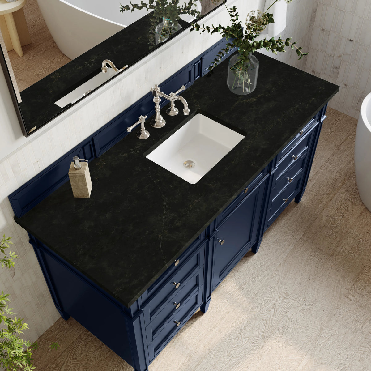Brittany 60" Single Vanity, Victory Blue, w/ 3 CM Phantome Eclos Top, view 6