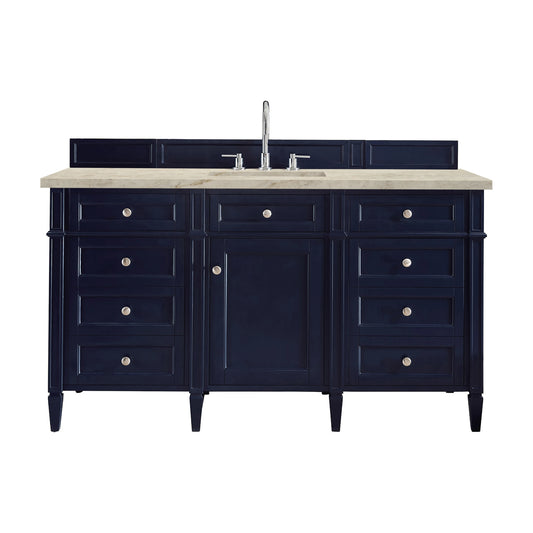Brittany 60" Single Vanity, Victory Blue, w/ 3 CM Tajnar Eclos Top