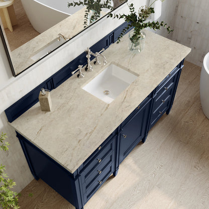 Brittany 60" Single Vanity, Victory Blue, w/ 3 CM Tajnar Eclos Top, view 6