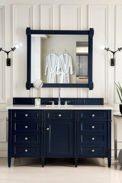 Brittany 60" Single Vanity, Victory Blue w/ 3 CM Eternal Jasmine Pearl Silestone Top w/FreePower Wireless Charg, view 6