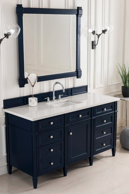 Brittany 60" Single Vanity, Victory Blue w/ 3 CM Eternal Jasmine Pearl Silestone Top w/FreePower Wireless Charg, view 7