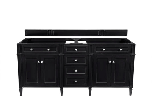 Brittany 72" Double Vanity, Black Onyx w/ 3 CM Eternal Jasmine Pearl Silestone Top, view 2