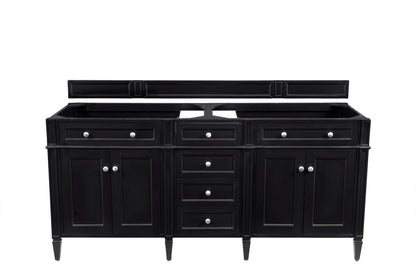 Renovate for Less Atlanta Brittany 72" Double Vanity, Black Onyx w/ 3 CM Eternal Marfil Silestone Top, view 2