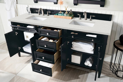 Brittany 72" Double Vanity, Black Onyx w/ 3 CM Lime Delight Silestone Top, view 5