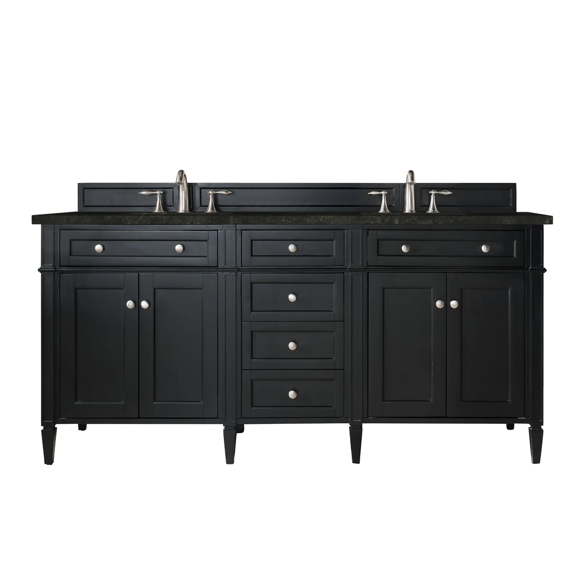 Brittany 72" Double Vanity, Black Onyx, w/ 3 CM Phantome Eclos Top
