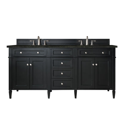 Brittany 72" Double Vanity, Black Onyx, w/ 3 CM Phantome Eclos Top