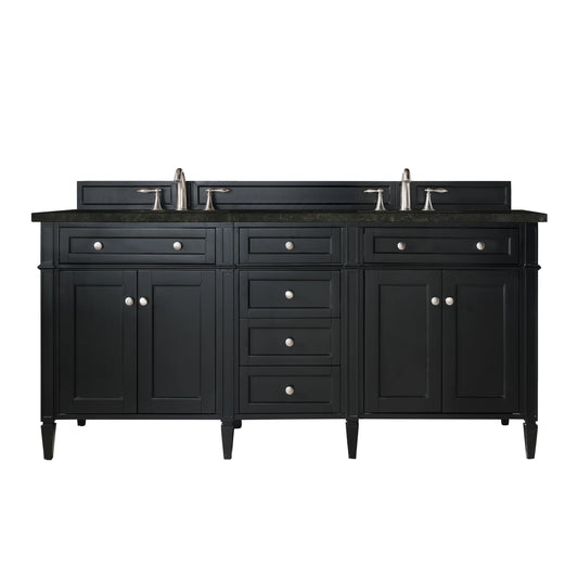 Brittany 72" Double Vanity, Black Onyx, w/ 3 CM Phantome Eclos Top