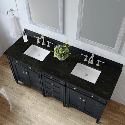 Brittany 72" Double Vanity, Black Onyx, w/ 3 CM Phantome Eclos Top, view 6