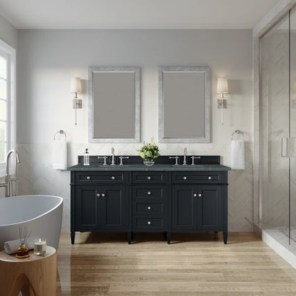 Brittany 72" Double Vanity, Black Onyx w/ 3 CM Parisien Bleu Silestone Top w/FreePower Wireless Charger, view 6