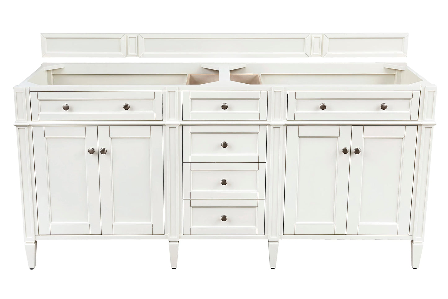 Renovate for Less Atlanta Brittany 72" Double Vanity, Bright White Vanity w/ 3 CM Eternal Marfil Silestone Top, view 2