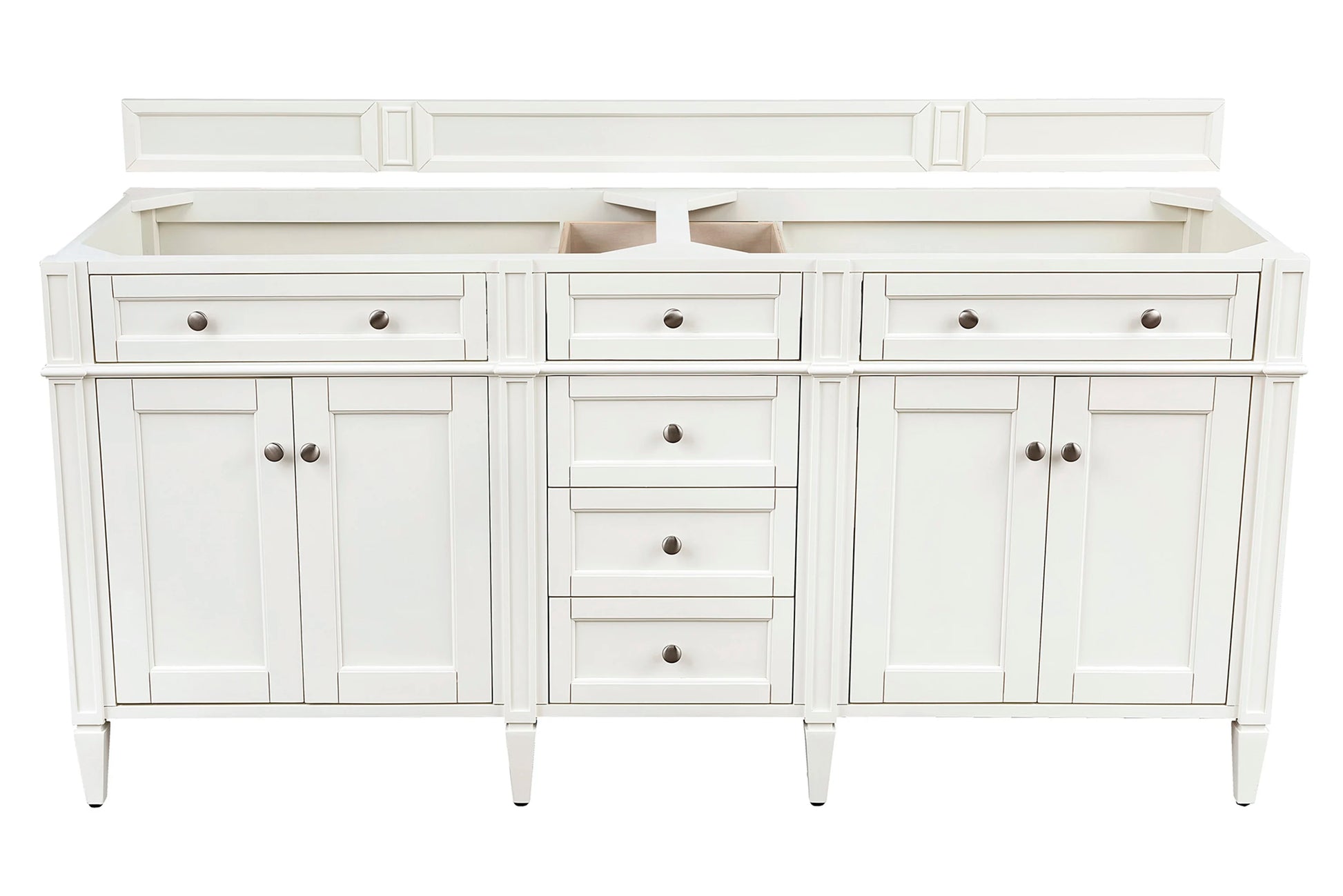 Renovate for Less Atlanta Brittany 72" Double Vanity, Bright White Vanity w/ 3 CM Eternal Marfil Silestone Top, view 2