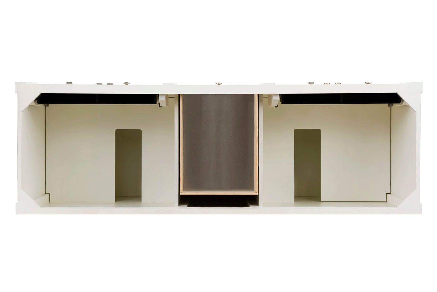 Renovate for Less Atlanta Brittany 72" Double Vanity, Bright White Vanity w/ 3 CM Eternal Marfil Silestone Top, view 6