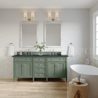Brittany 72" Double Vanity, Smokey Celadon w/ 3 CM Charcoal Soapstone Top, view 3