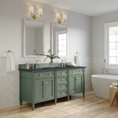 Brittany 72" Double Vanity, Smokey Celadon w/ 3 CM Charcoal Soapstone Top, view 4