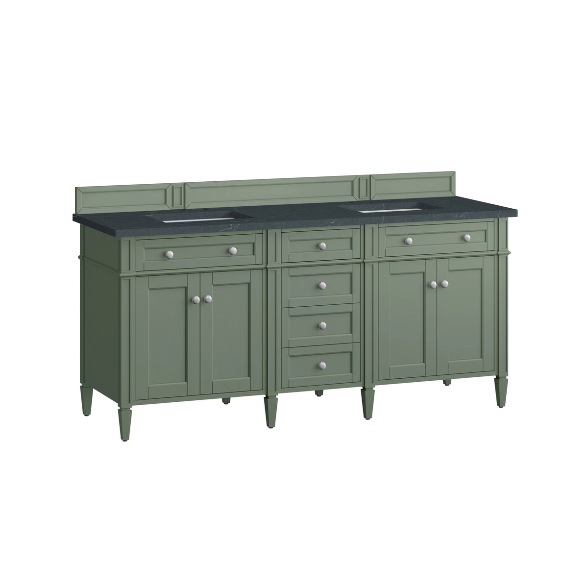 Brittany 72" Double Vanity, Smokey Celadon w/ 3 CM Charcoal Soapstone Top, view 7