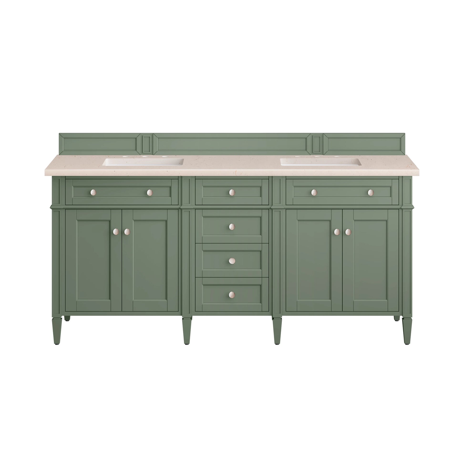 Renovate for Less Atlanta Brittany 72" Double Vanity, Smokey Celadon w/ 3 CM Eternal Marfil Top, view 2