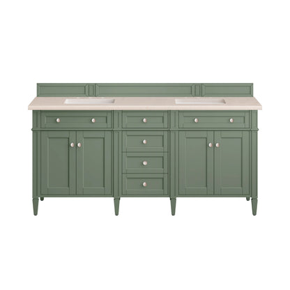 Renovate for Less Atlanta Brittany 72" Double Vanity, Smokey Celadon w/ 3 CM Eternal Marfil Top, view 2